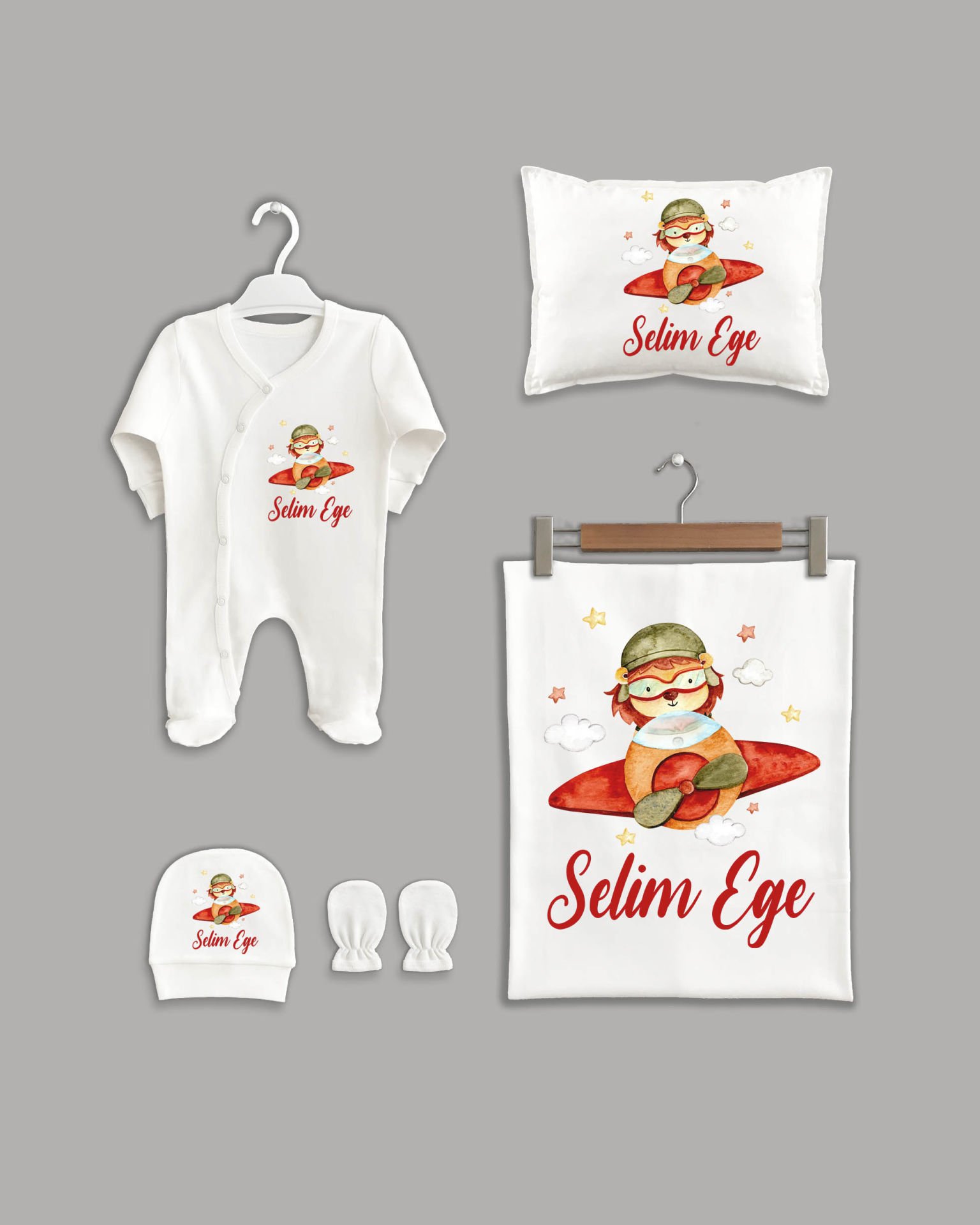 Uçakta Aslan Modeli 5'li Organik İsme Özel Hastane Çıkışı